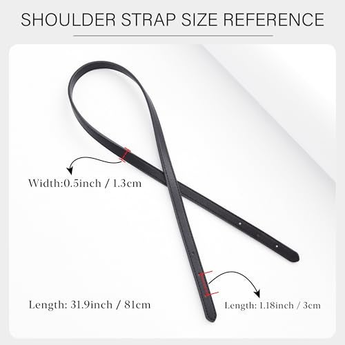 OAikor Purse Strap Replacement Compatible with Coach Mollie Tote Bag 25 & MK Basket Bags, 2 Pieces Microfiber Leather Shoulder Strap for Tote HandBag Handles(Black,31.9 inches) - Image 2