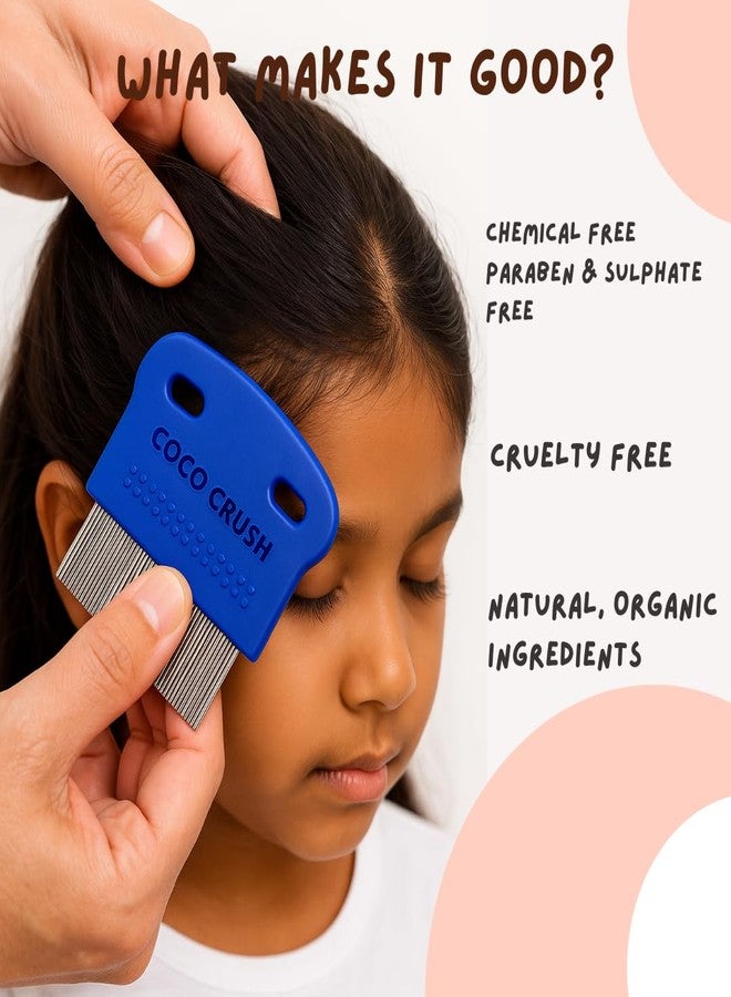Coco Crush Anti Lice Shampoo with Fine Teeth Nit Comb and Long Handle Comb | Safe Gentle and Chemical-Free Care for Kids and Adults (50ml + 2 Comb) - Image 3