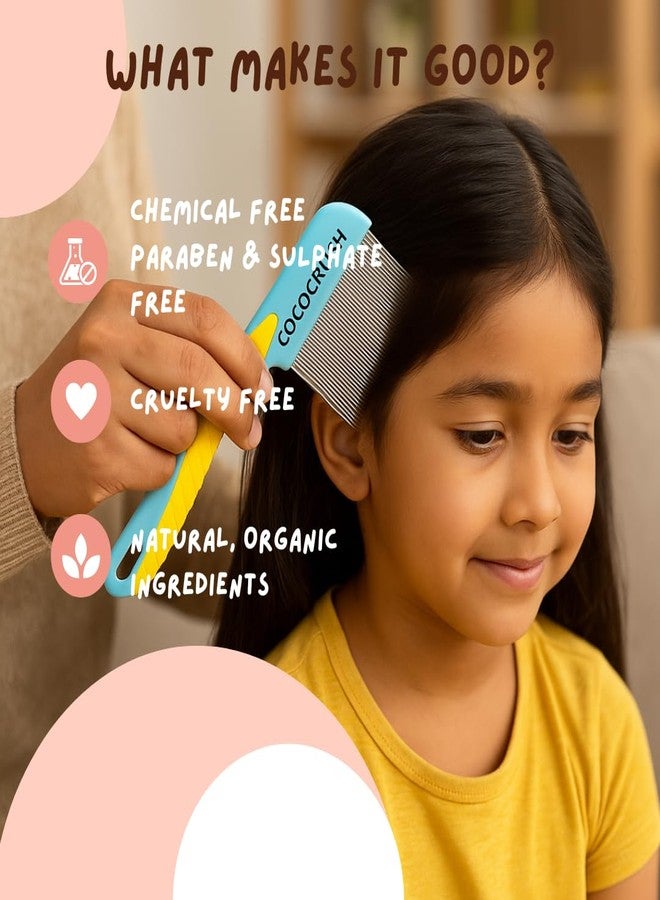 Coco Crush Anti Lice Shampoo with Fine Teeth Nit Comb and Long Handle Comb | Safe Gentle and Chemical-Free Care for Kids and Adults (50ml + 2 Comb) - Image 4