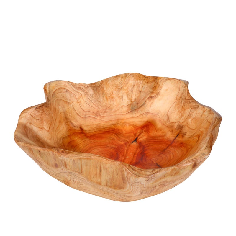 BIGPIPI Wooden Bowl for Decor Natural Shape Solid Wood Carved Fruit Bowl Decorative Wooden Bowl for Table Centerpiece Office Home Decor Multipurpose Candy Keys Serving Bowls Medium 1012