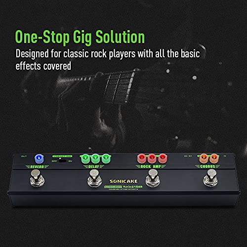 SONICAKE Guitar Multi Effect Pedal Chorus Delay Reverb Distortion Classic Rock Tone Guitar Pedal Rockstage With Cab Sim - Image 2