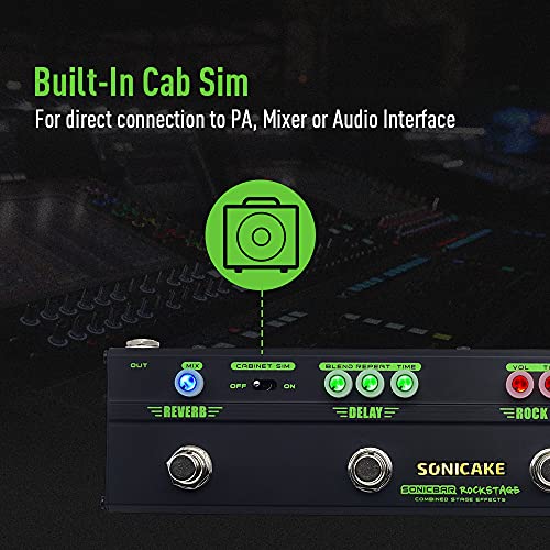 SONICAKE Guitar Multi Effect Pedal Chorus Delay Reverb Distortion Classic Rock Tone Guitar Pedal Rockstage With Cab Sim - Image 4