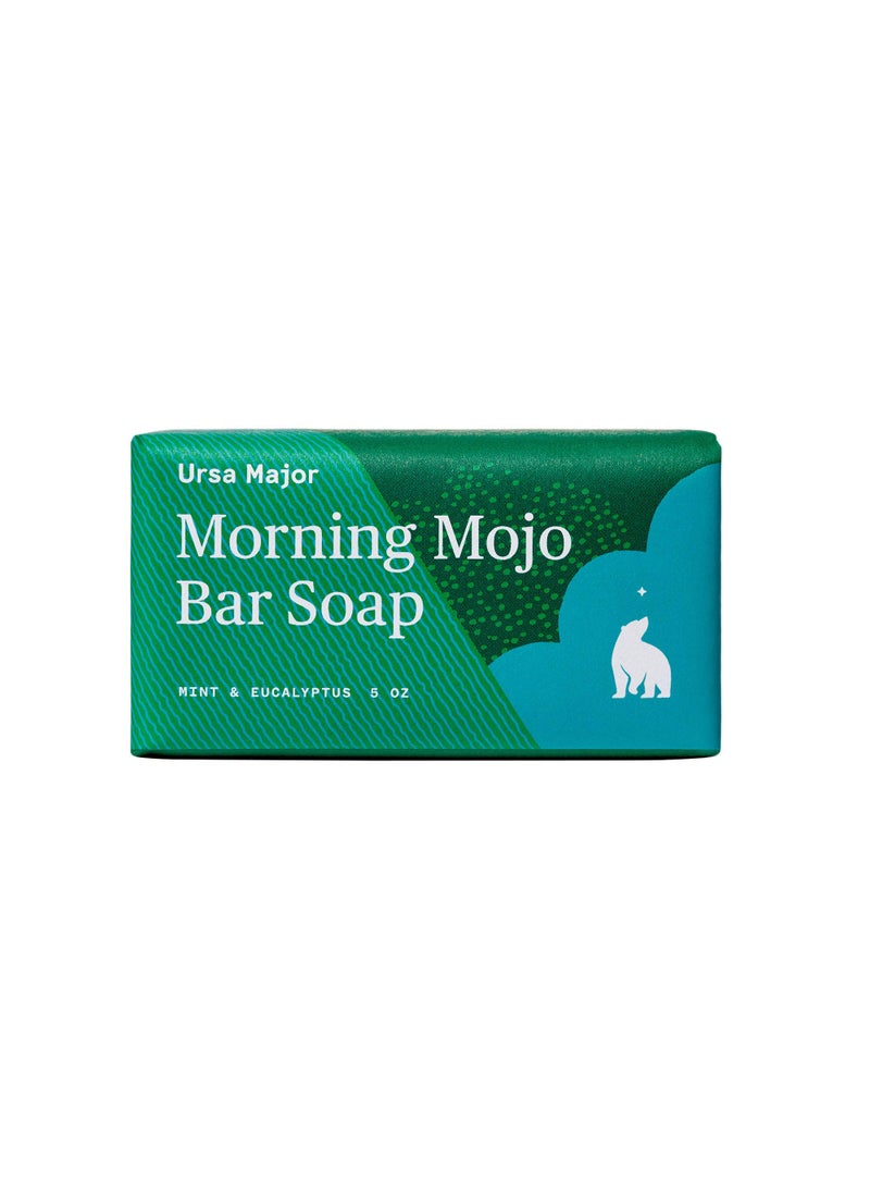 Ursa Major Ursa Major Natural Bar Soap | Morning Mojo Bar Soap | Exfoliating Soap with Peppermint, Eucalyptus and Rosemary | Formulated for Men and Women | 5 ounces 