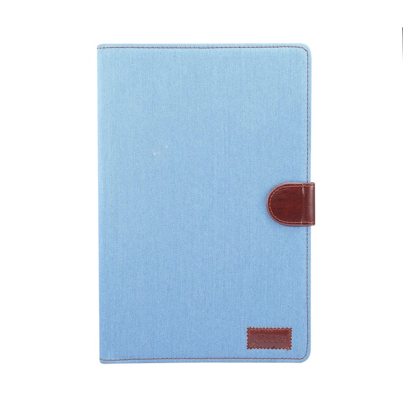 ديبايس جراب واقٍ من الجلد بتصميم أفقي قابل للطي لجهاز Galaxy Tab S6 10.5 T860 Texture Pc مزود بحامل وفتحات للبطاقات ومحفظة وإطار للصور (أزرق) - Image 2