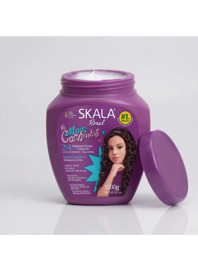SKALA Expert Miss Cashin House Cream Treatment and Balm 2 in 1 is the perfect solution for girls with curly hair, maintaining moisture, softness, and shine, with more defined and vibrant curls, 1000 grams (Brazilian) - Image 2