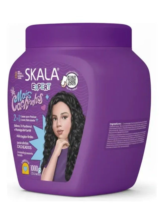 SKALA Expert Miss Cashin House Cream Treatment and Balm 2 in 1 is the perfect solution for girls with curly hair, maintaining moisture, softness, and shine, with more defined and vibrant curls, 1000 grams (Brazilian) - Image 4