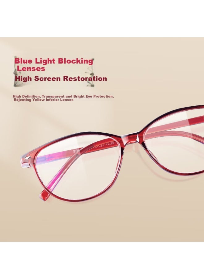 Borsiyzol Reading Gl For Men And Women, Imported High-definition Anti-blue Light Genuine Reading Gl 8016, Wine Red, 150 Degrees - Image 3