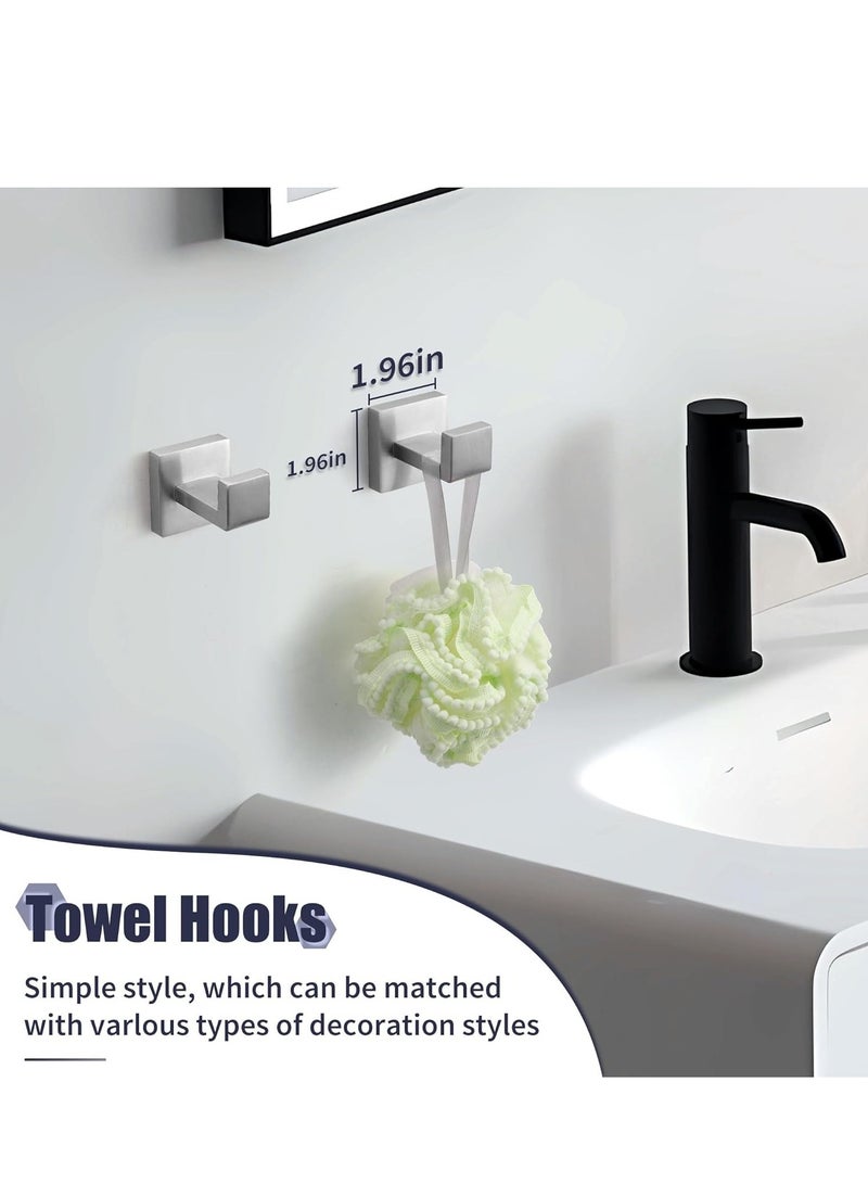 Bathroom Hardware Set Brushed Nickel 5-Pieces Bathroom Towel Rack SUS304 Stainless Steel Bath Towel Bar Set, Towel Racks Wall Mounted. - Image 5
