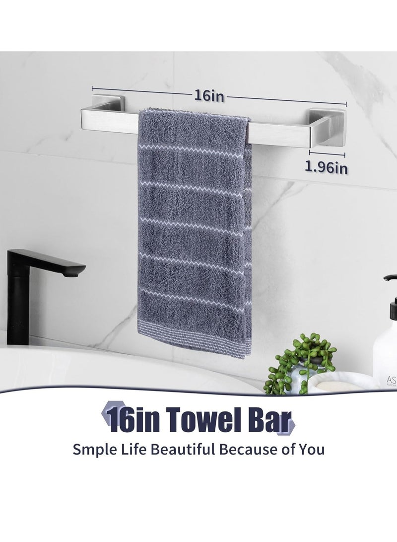 Bathroom Hardware Set Brushed Nickel 5-Pieces Bathroom Towel Rack SUS304 Stainless Steel Bath Towel Bar Set, Towel Racks Wall Mounted. - Image 2