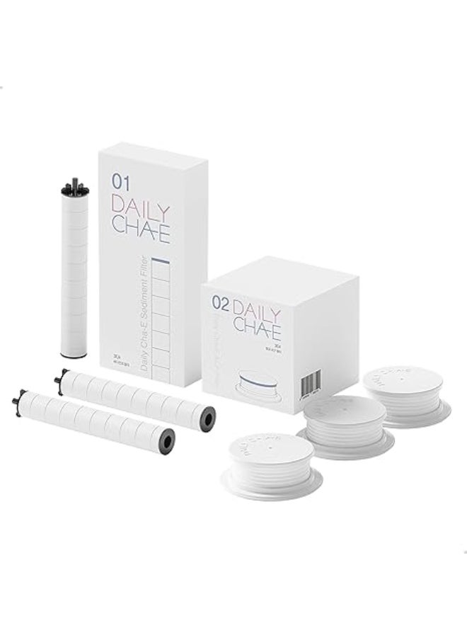 DailyCha-E Filter Combo A - Sediment Filter And Antimicrobial Acf Filter - Eliminates 99.99% Of Bacteria, Heavy Metals, Chemicals, Rust, Odors From Tap Water - For Whole Family - Made In Korea  - Image 1