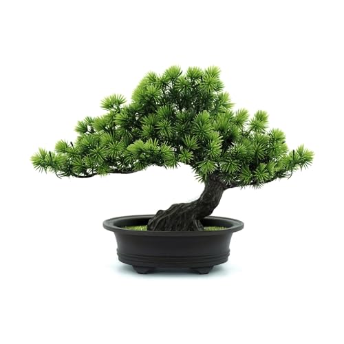 yoerm Artificial Plants Greenery Bonsai, Room Decor Fake Bonsai Tree for Home Decor Indoor Bookshelf Office Desk Bathroom Farmhouse Decor, Tall 9.5" - Image 1