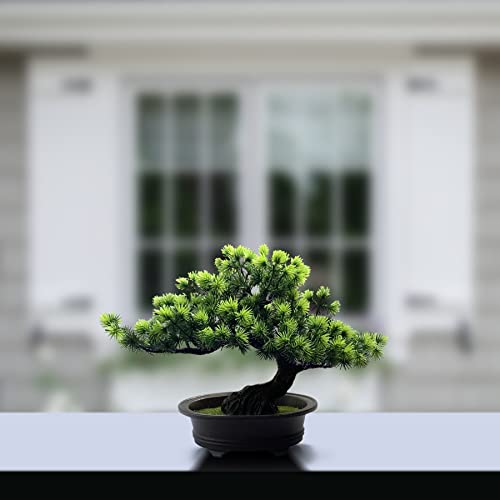 yoerm Artificial Plants Greenery Bonsai, Room Decor Fake Bonsai Tree for Home Decor Indoor Bookshelf Office Desk Bathroom Farmhouse Decor, Tall 9.5" - Image 4