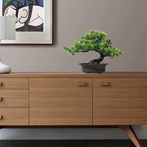 yoerm Artificial Plants Greenery Bonsai, Room Decor Fake Bonsai Tree for Home Decor Indoor Bookshelf Office Desk Bathroom Farmhouse Decor, Tall 9.5" - Image 5