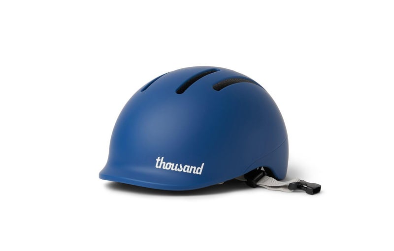 Thousand Kids Helmet â€“ Free Reflective Sticker Pack to Customize, No Pinch Magnetic Buckle, Multi Sport Safety CSPC ASTM CE Certified â€“ Jr Collection (Blazing Blue, Nylon Straps) - Image 1