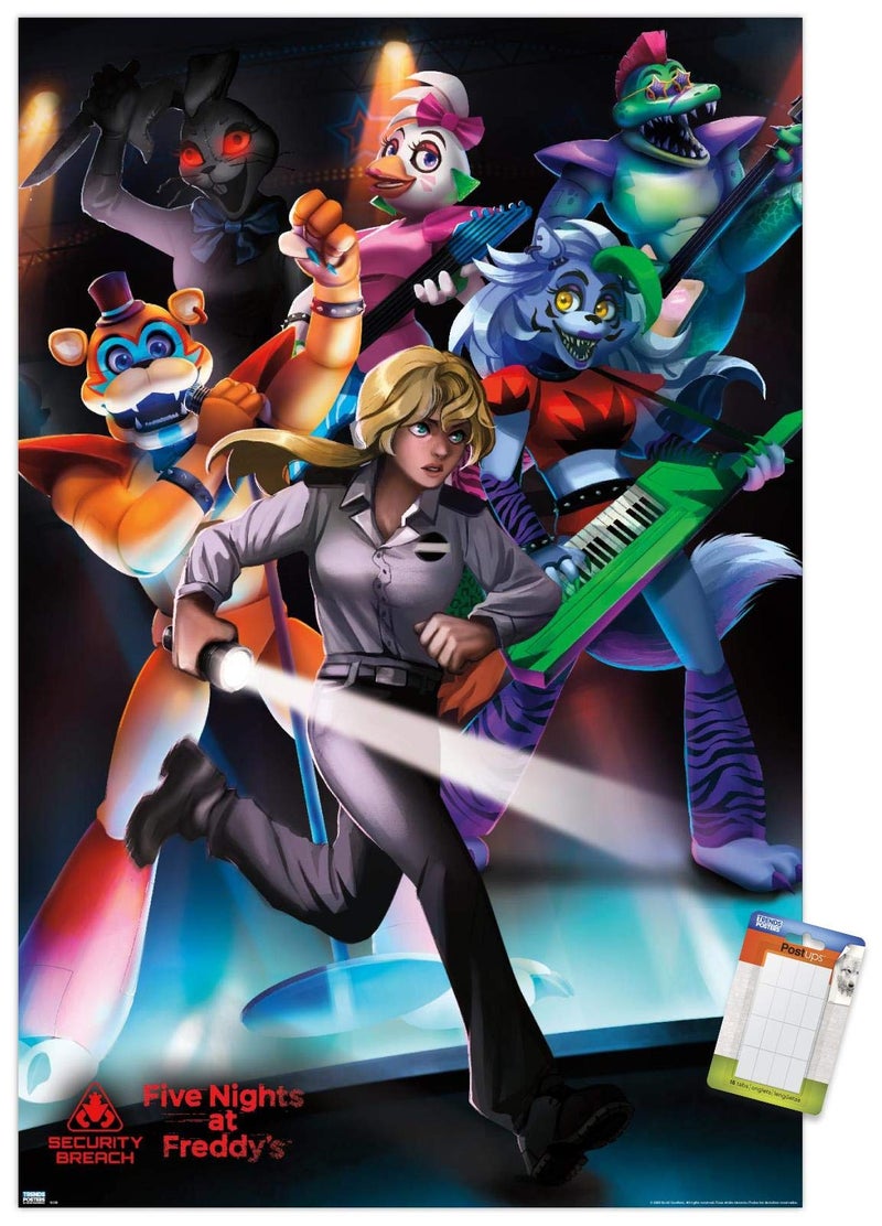 Trends International Five Nights at Freddy's: Security Breach - Group Wall Poster, 22.375" x 34", Poster & Mount Bundle - Image 1