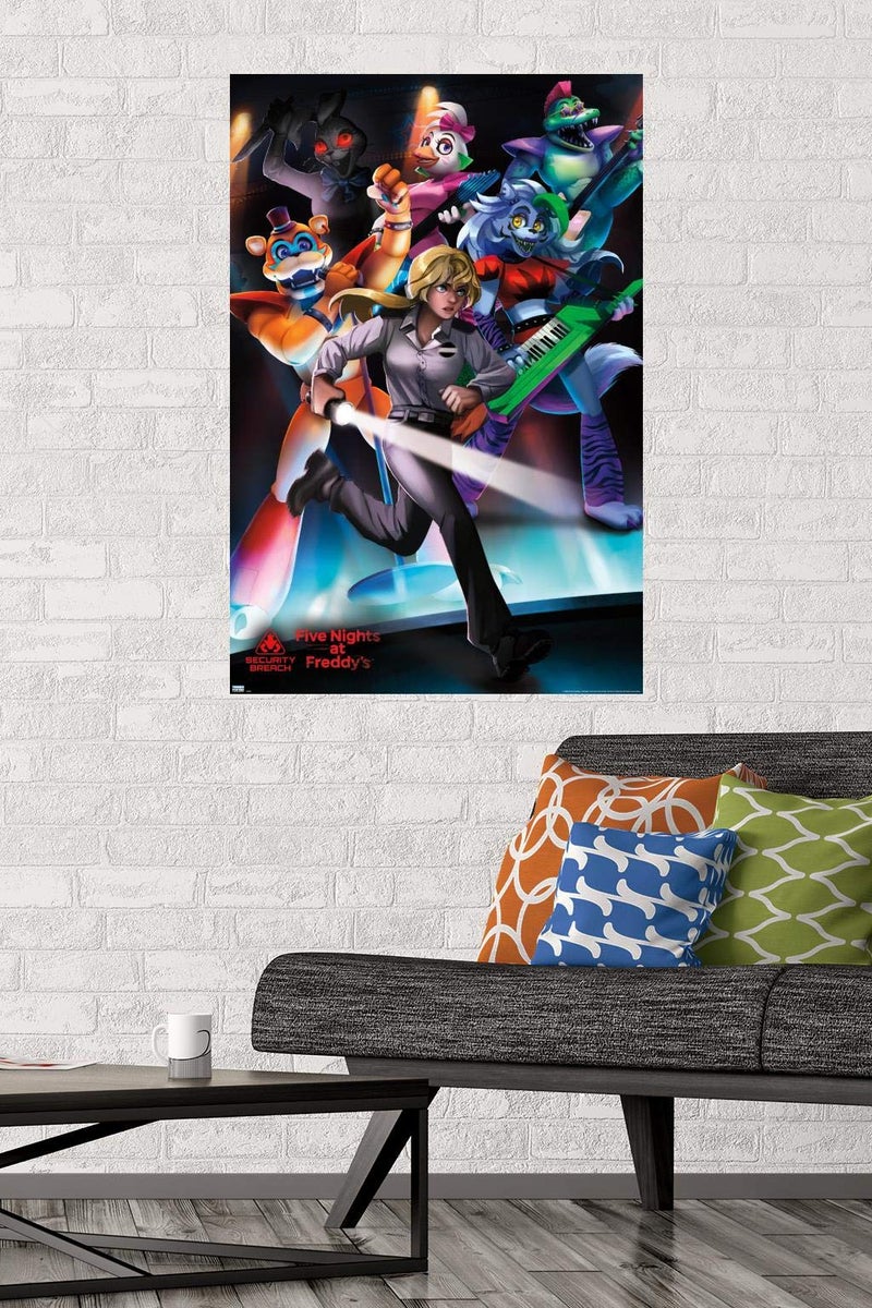 Trends International Five Nights at Freddy's: Security Breach - Group Wall Poster, 22.375" x 34", Poster & Mount Bundle - Image 2