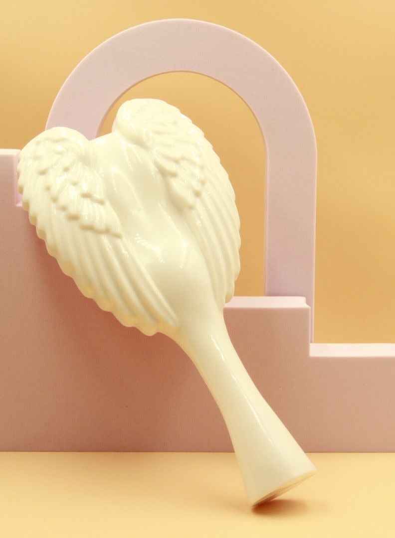 فرشاة شعر مشط لفك تشابك الشعر ويت تانجلر للنساء - شعيرات بيضاء وردية لامعة - Image 5