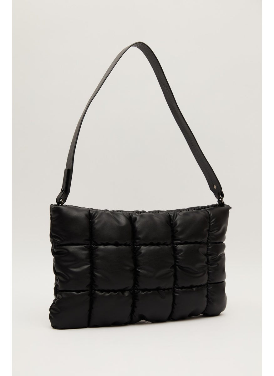 Manuka - Kapitone Leather Soft Bag Black - Image 1
