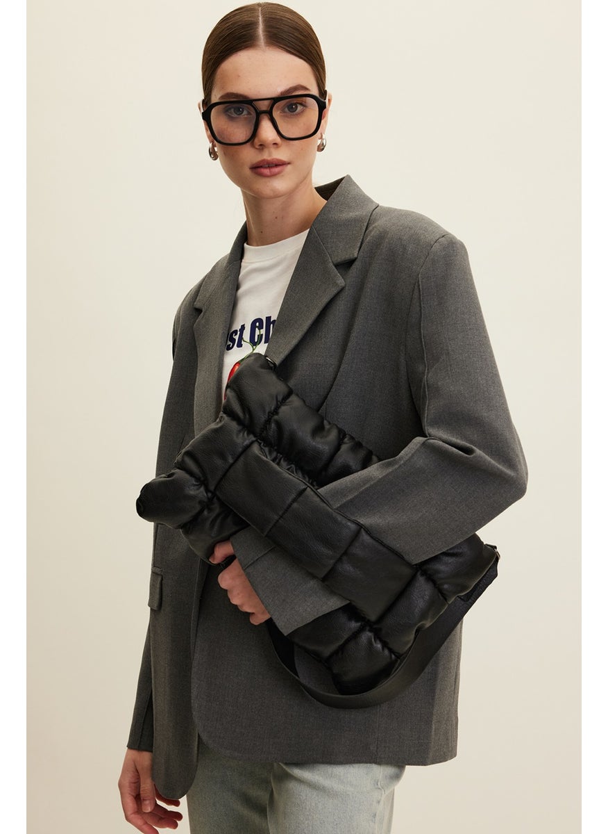 Manuka - Kapitone Leather Soft Bag Black - Image 1