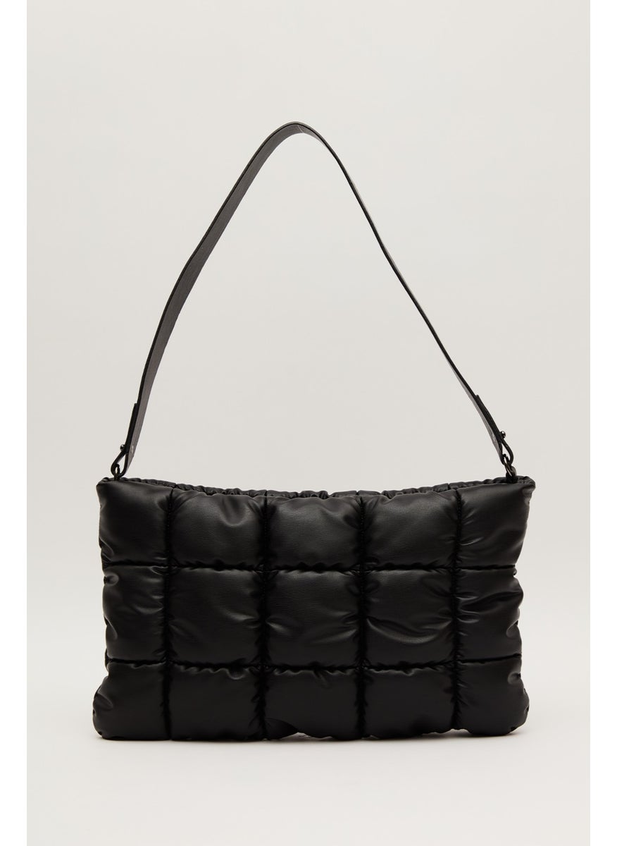 Manuka - Kapitone Leather Soft Bag Black - Image 1