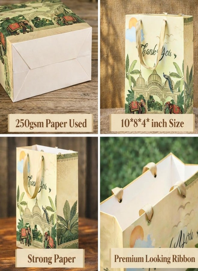 FONSIE paper bags || Luxury small gift bags (10 * 8 * 4 inches) gift bags for gifting in wedding, Diwali, baby shower, birthday, return gifts, goodies-Pack Of 5 (Hathi). - Image 2