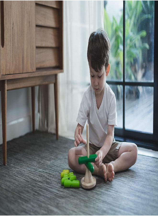 PlanToys PlanToys Wooden Sorting & Stacking Tree (5149) | Sustainably Made from Rubberwood and Non-Toxic Paints and Dyes  - Image 2