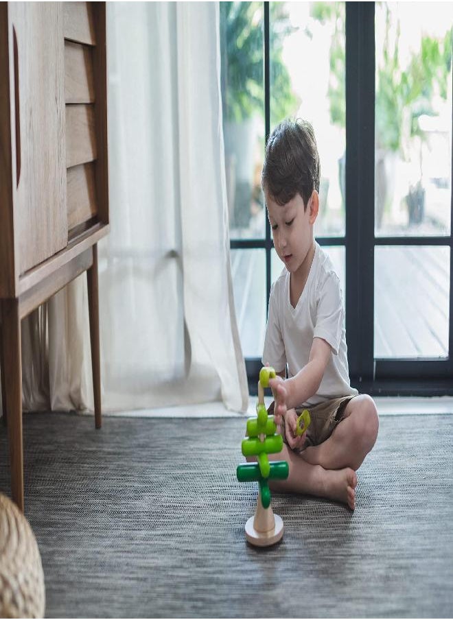 PlanToys PlanToys Wooden Sorting & Stacking Tree (5149) | Sustainably Made from Rubberwood and Non-Toxic Paints and Dyes  - Image 4