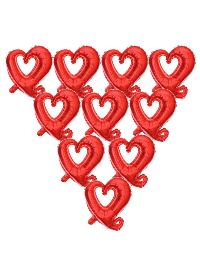 Soochat بالونات قلب حمراء شكل قلب من الفويل مايلار بالون هيليوم لعيد الحب زينة حفلات الزفاف 10 قطع - Image 2