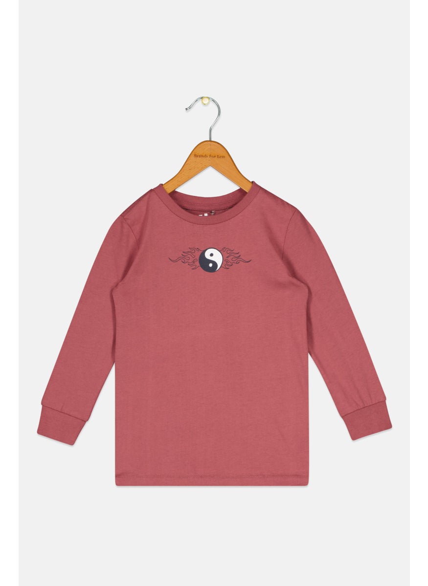 Cotton On Kids Toddlers Boy Graphic Print Long Sleeve Sweater, Mauve  - Image 1