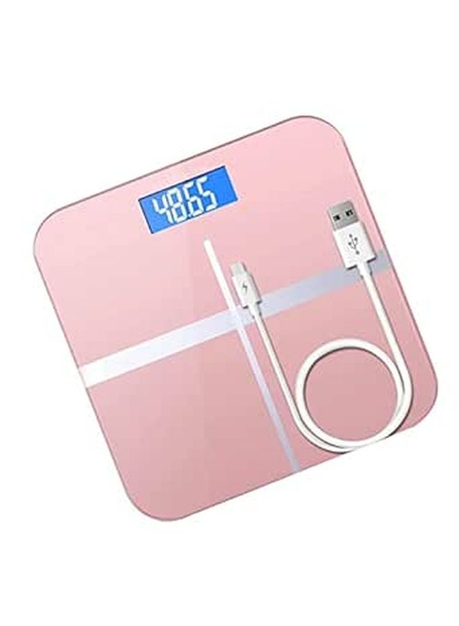 USB Rechargeable Smart Digital Body Weight Scale Rose Gold with LCD Display - Image 1