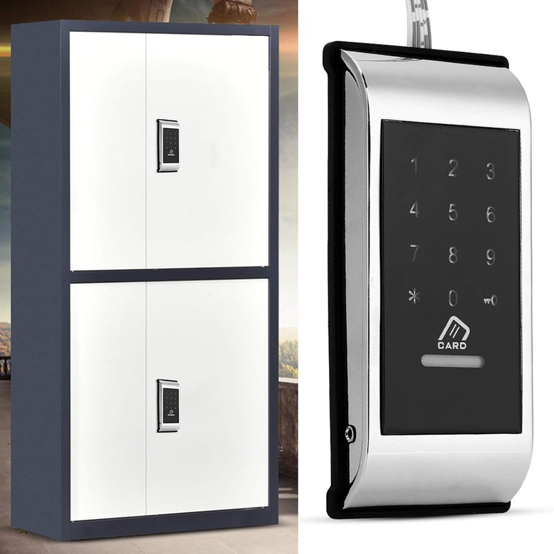 1x Touch Keypad Lock, Electronic Cabinet Lock Password Key Access Lock Digital Electronic Security Cabinet Coded Locker(silver) - Image 2