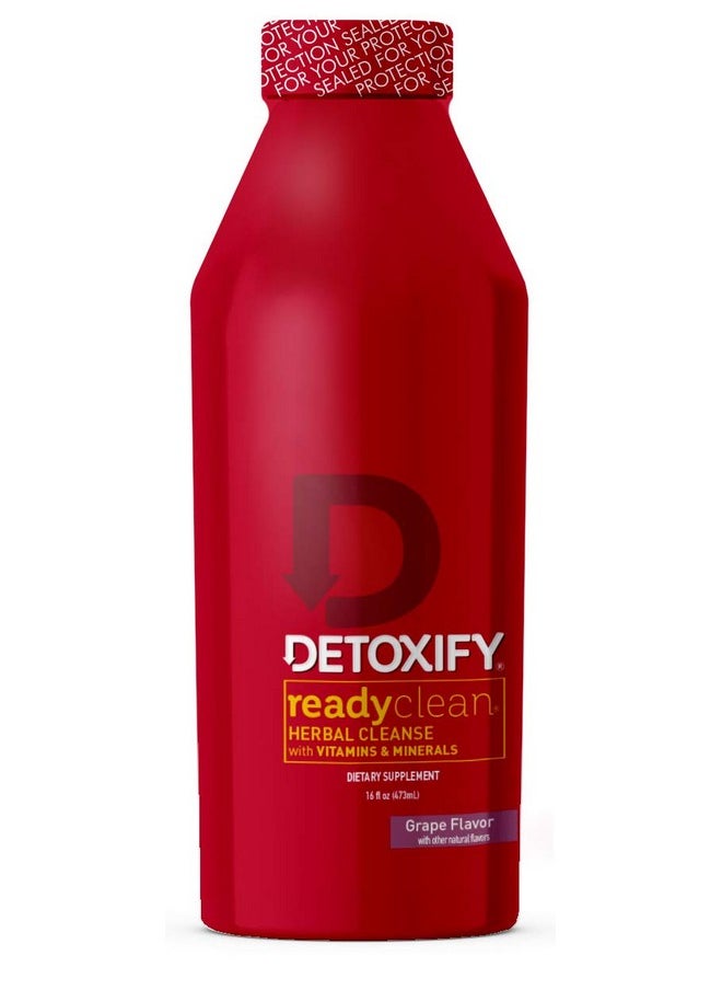 Detoxify - Ready Clean Herbal Cleanse Grape 16 Oz Formulated Herbal Detox Drink Milk Thistle Seed Extract & Burdock Root Extract Plus Sticker - Image 1