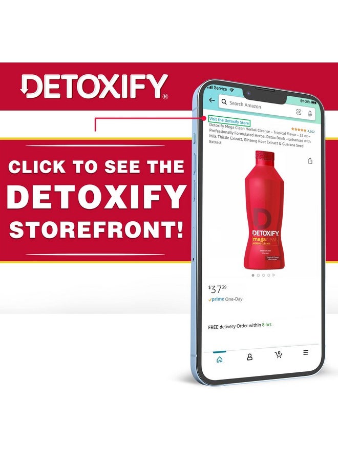 Detoxify - Ready Clean Herbal Cleanse Grape 16 Oz Formulated Herbal Detox Drink Milk Thistle Seed Extract & Burdock Root Extract Plus Sticker - Image 1