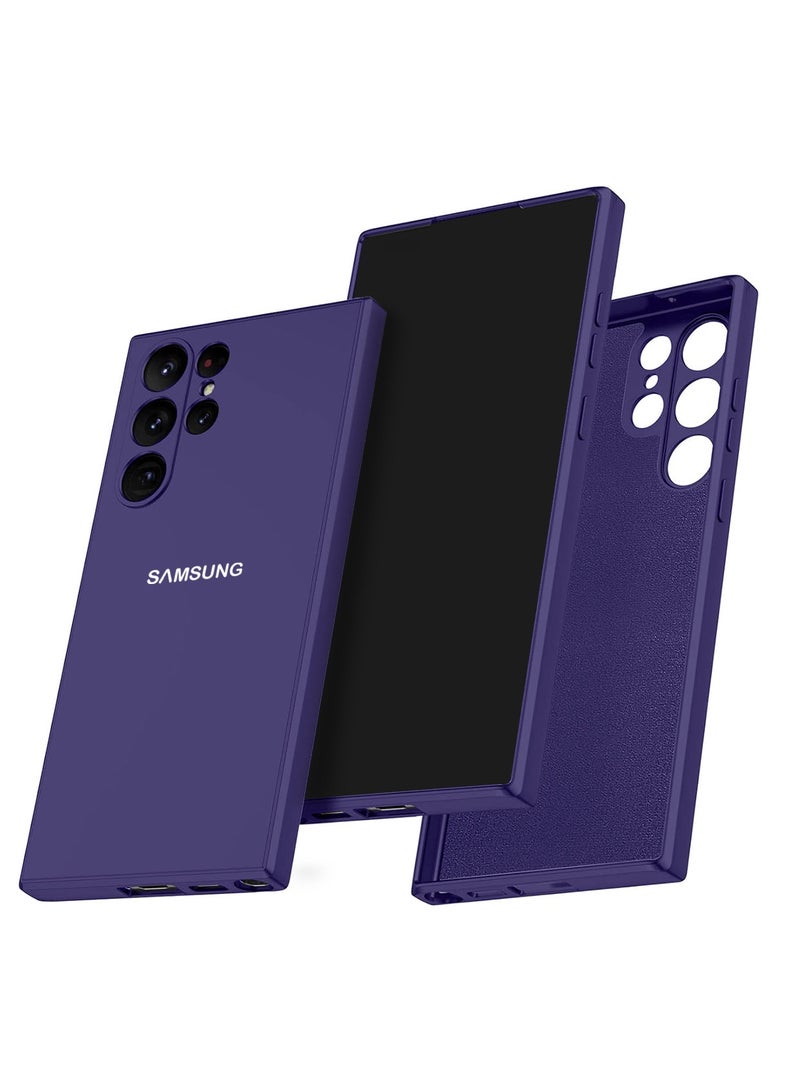 Wtech Premium Soft Liquid Silicone Case Cover For Samsung Galaxy S24 Ultra 5G 2024 Eggplant Purple - Image 1
