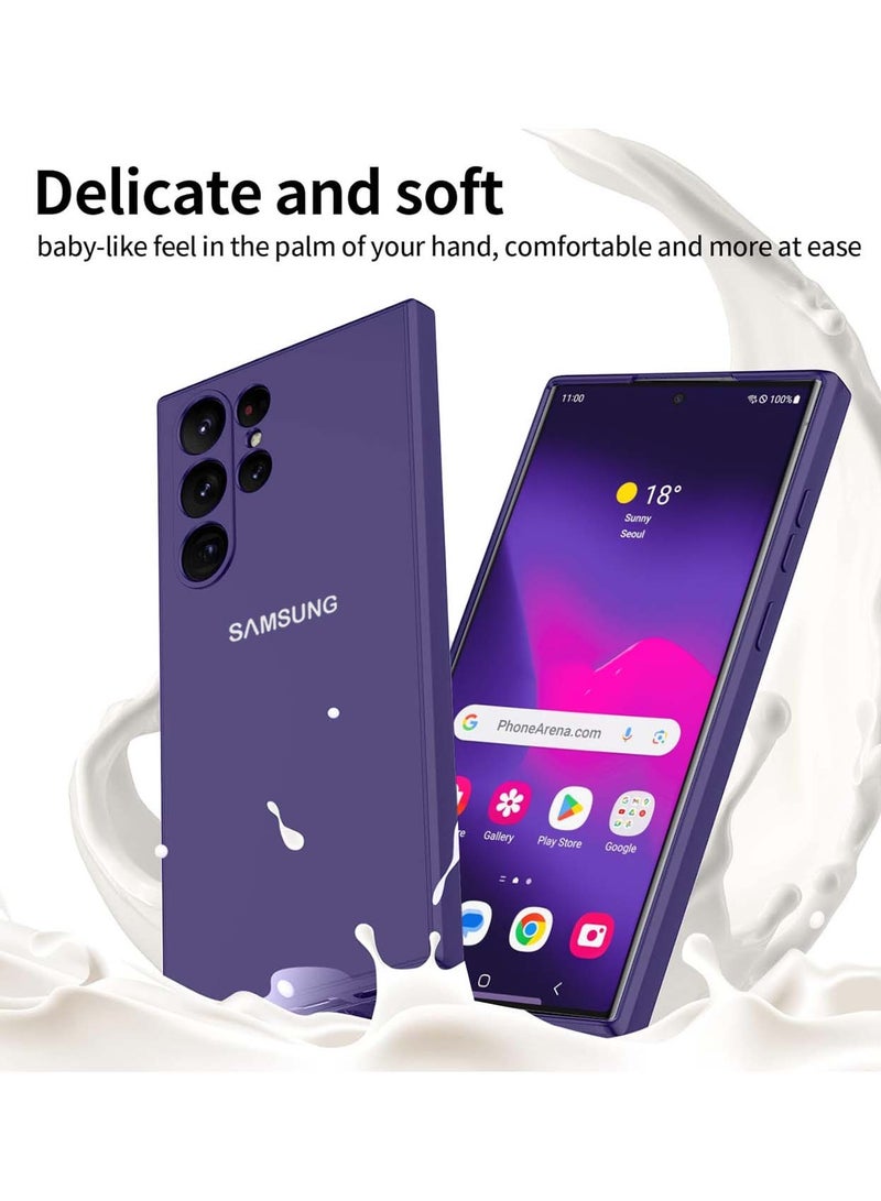 Wtech Premium Soft Liquid Silicone Case Cover For Samsung Galaxy S24 Ultra 5G 2024 Eggplant Purple - Image 2