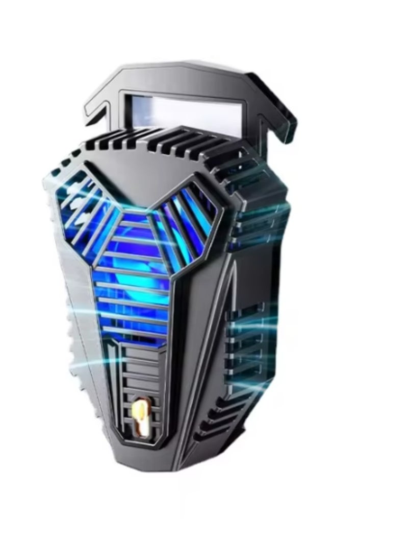 ELTRAZONE AL09 Black Mobile Phone Cooling Fan – Silent Semiconductor Radiator with Adjustable Clip & LED Lights, USB Powered Game Phone Cooler for All Smartphones Including iOS & Android, Portable Heat Sink Radiator Cooler for Intense Gaming and Streaming - Image 1