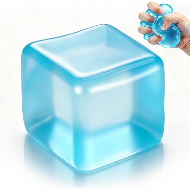 Bingcute Fidget Toys Squishy Stress Cube, Slow Rising Stress Balls for Adults Kids Squishies Anxiety Relief Squeeze Sensory Toys Gifts (Blue) - Image 1