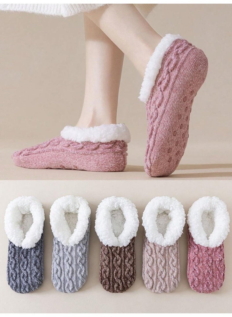 Winter Knitted Slipper Socks with Fleece Lining – Soft & Anti-Slip - Image 2