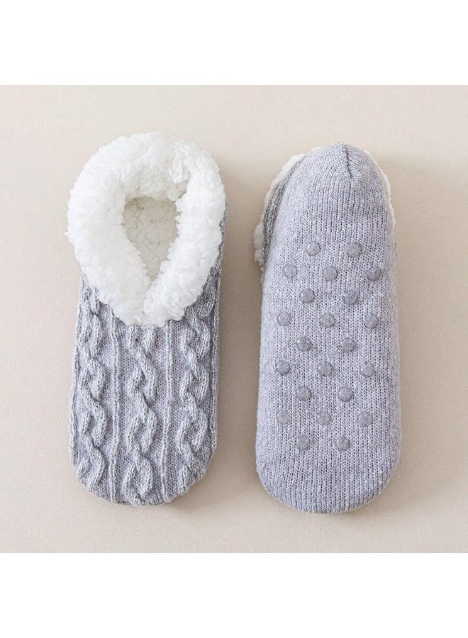 Winter Knitted Slipper Socks with Fleece Lining – Soft & Anti-Slip - Image 1