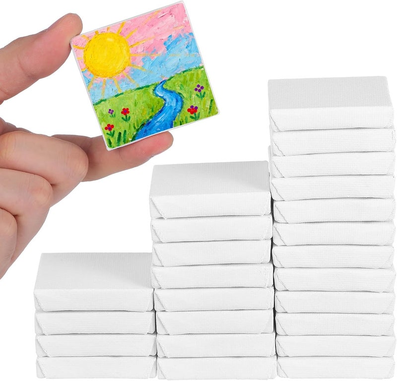 ibasenice 24Pcs Cotton Canvas Panels for Oil Drawing DIY Blank Art Boards with Tight Stretch and Wrapped Corners Versatile Painting Frames for Beginners and Hobbyists Bulk Pack for Creative - Image 1