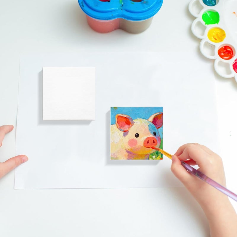 ibasenice 24Pcs Cotton Canvas Panels for Oil Drawing DIY Blank Art Boards with Tight Stretch and Wrapped Corners Versatile Painting Frames for Beginners and Hobbyists Bulk Pack for Creative - Image 4