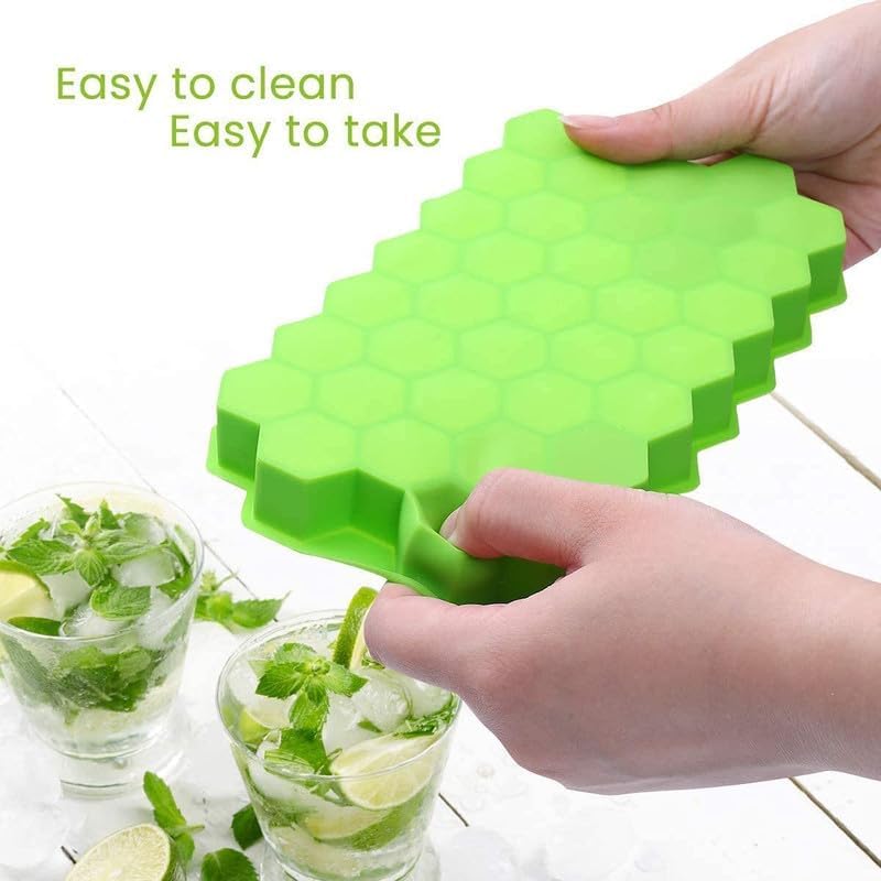AUROXA Company Silicon Ice Cube Trays for Molds Fridge, Freezer, Whiskey Big Size Made of BPA Free Material. (Pack of 2) - Image 2