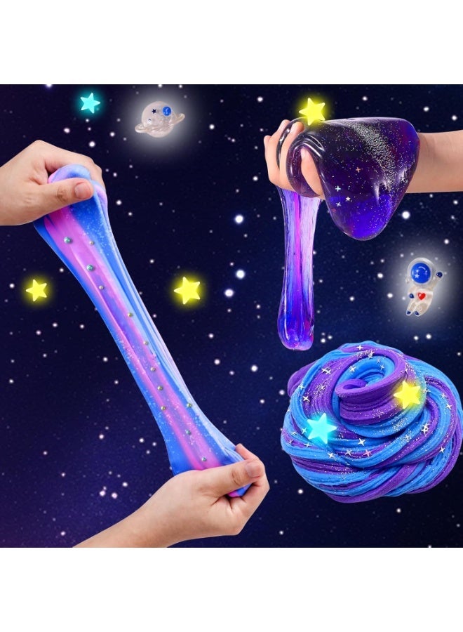 SIMDOW Mini Galaxy Slime Kit, with Glow in The Dark Stickers,Making Butter Slime, Dark Powder to Make Glitter & Galactic Slime, Stress Relief Toys, Party Favors for Kids, for Girls Boys 6 7 8 9 10 11 12 - Image 5