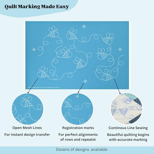 Full Line Stencil - Bumble Bees - Edge to Edge Stencil, Continuous Line Template for Free Motion Quilting, Domestic Machine, Hand Quilting, Long-Arm Quilting (45008) - Image 3