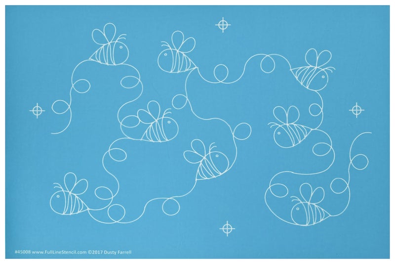 Full Line Stencil - Bumble Bees - Edge to Edge Stencil, Continuous Line Template for Free Motion Quilting, Domestic Machine, Hand Quilting, Long-Arm Quilting (45008) - Image 1