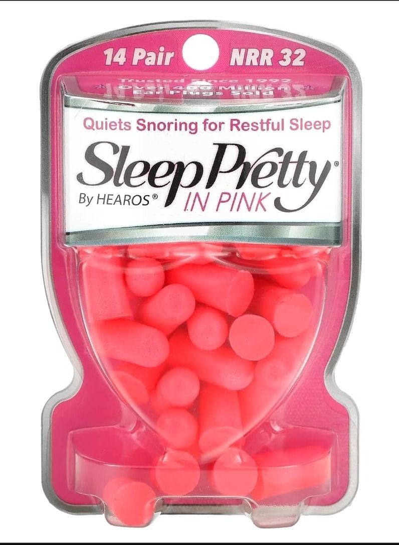 Hearos Ear Plugs, Sleep Pretty in Pink, 14 Pair - Image 1