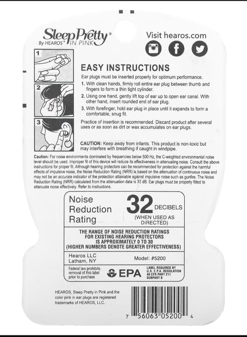 Hearos Ear Plugs, Sleep Pretty in Pink, 14 Pair - Image 2