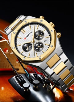 CURREN CURREN 8440M Men Quartz Bussiness Watch Stainless Steel Band Alloy Case Fashion Multifunction Wristwatch Abrastion Resistant Glass 3ATM Luminous Display Chronograph Calendar Date Watches  - Image 3