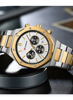 CURREN CURREN 8440M Men Quartz Bussiness Watch Stainless Steel Band Alloy Case Fashion Multifunction Wristwatch Abrastion Resistant Glass 3ATM Luminous Display Chronograph Calendar Date Watches  - Image 4
