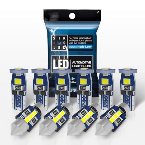 SIR IUS LED N3 DE3175 31MM 194 168 2825 Combo LED bulbs white Super Bright 300 Lumens 3030 Chipset for Japanese Car Truck Interiors Dome Map Door Courtesy License Plate Lights pack of 10 - Image 1